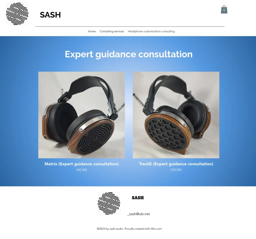 Zrzut ze strony Sash Audio