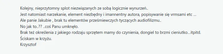 Screen p. Krzysztofa do recenzji FiiO KA13