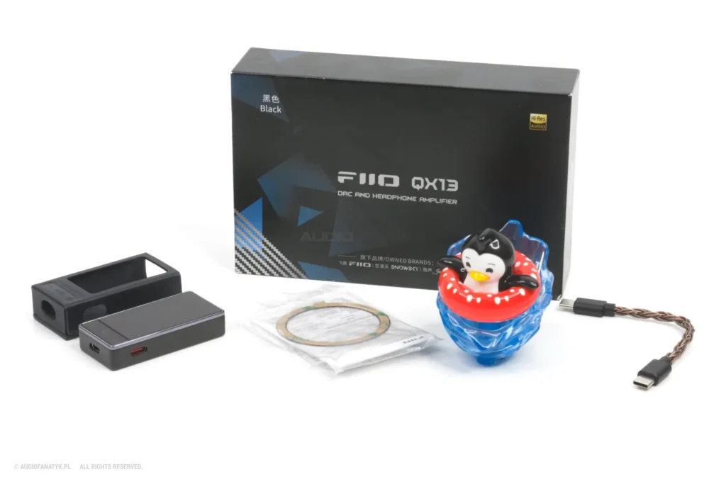 FiiO QX13 wraz z wyposażeniem