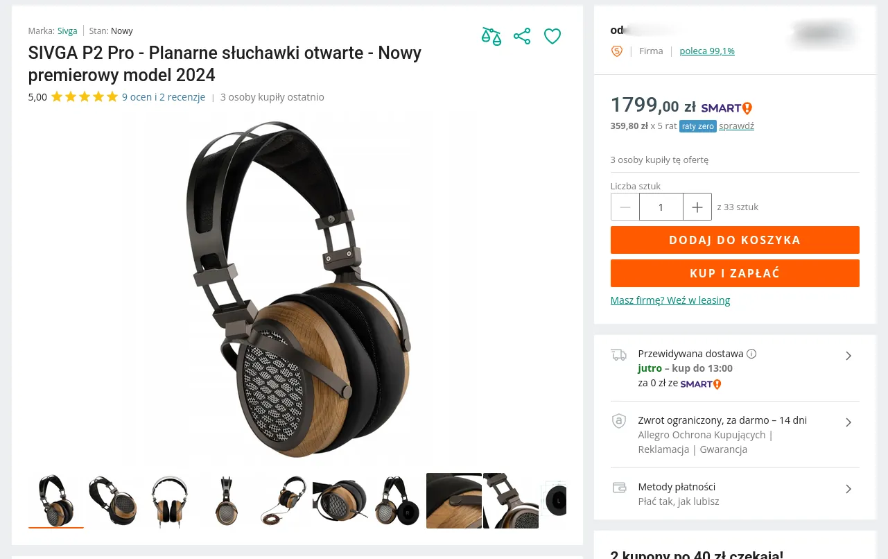 Oferta P-II PRO na Allegro